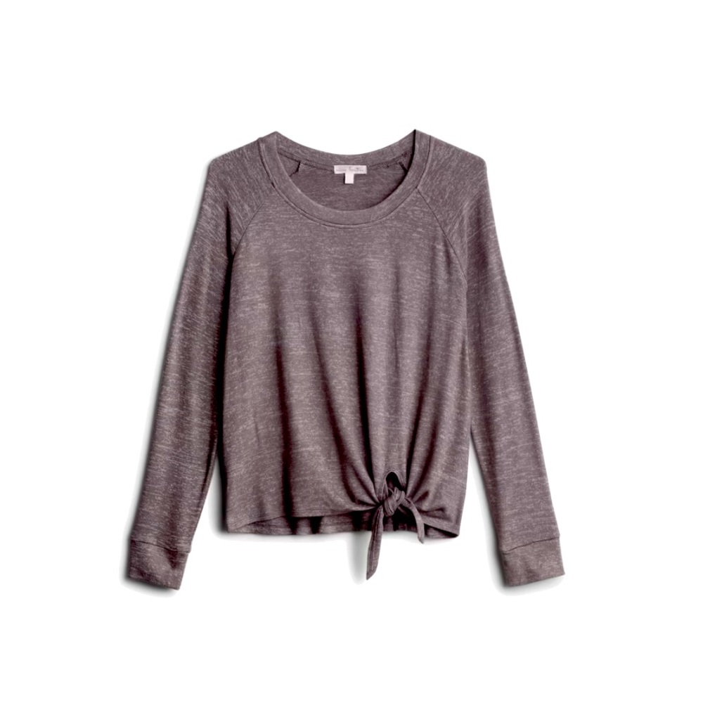 Stitch Fix Nine Britton Billie Tie Front Brushed Knit Top - Size L